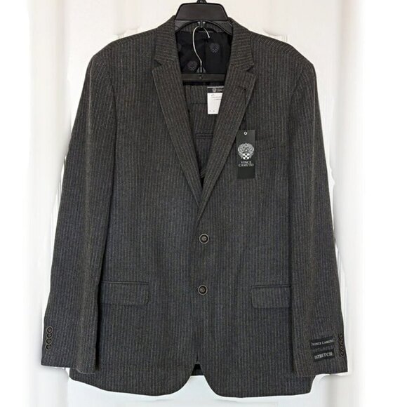 Vince Camuto Men's Bell 2-Piece Suit Light Gray Striped Size 46R/W40 (MSRP $150)